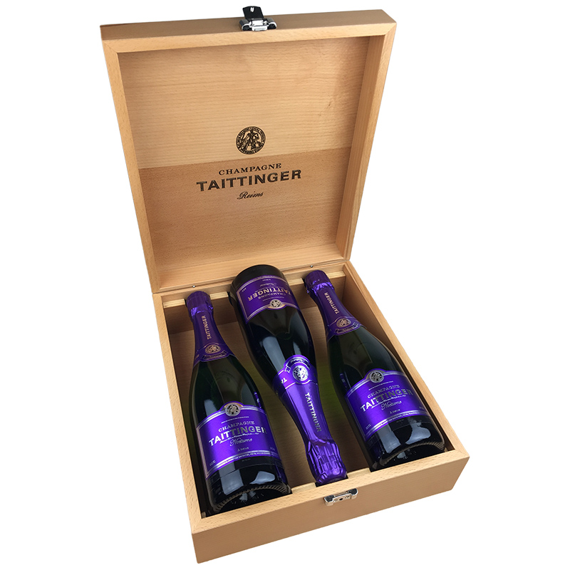 3 x Taittinger Nocturne NV 75cl Champagne in Taittinger Treble Gift Box
